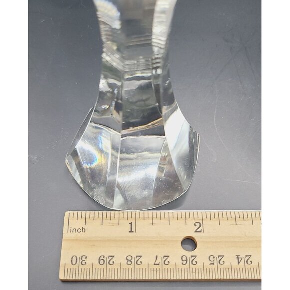 Bohemian Cut Crystal Salt & Pepper Shakers Tall Footed MCM Vintage - Picture 9 of 9